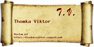 Thomka Viktor névjegykártya